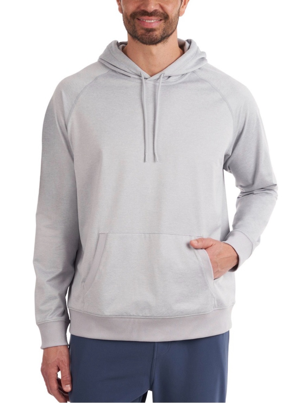 Kirkland Signature Men's Light Gray Pullover Hoodie Sweatshirt
